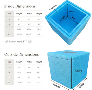 Insulated Cold Shipping Box w/Foam Cooler with Ice Gel Blocks Reusable Recyclable, theBOXcold